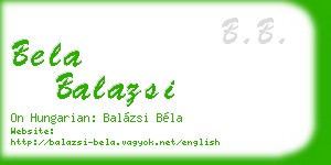 bela balazsi business card